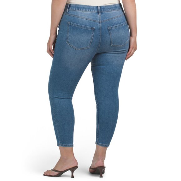 D. JEANS Medium Wash Plus Recycle Comfort Waist Skinny Ankle Jeans - Picture 2 of 2